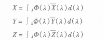 三刺激值XYZ计算公式